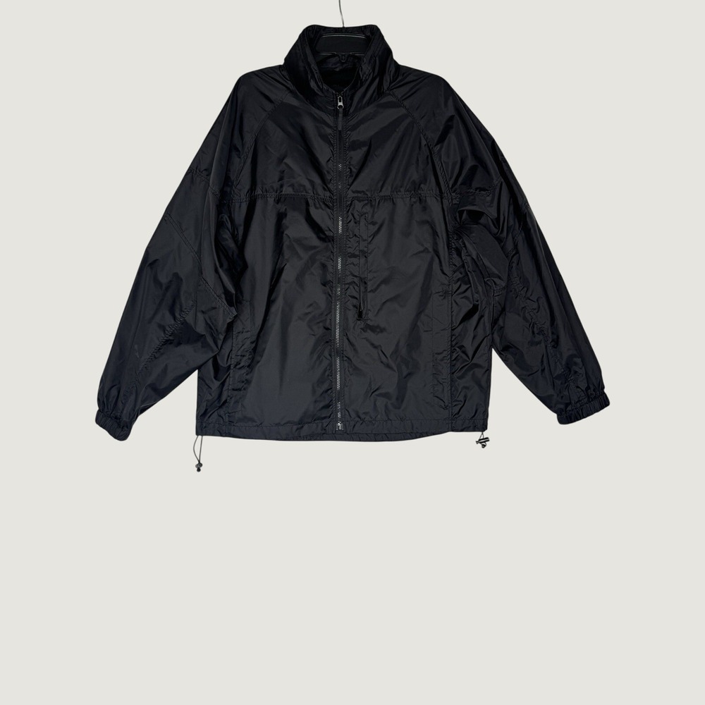 Totes Packable Windbreaker Jacket L Black Hooded Lightweight‎